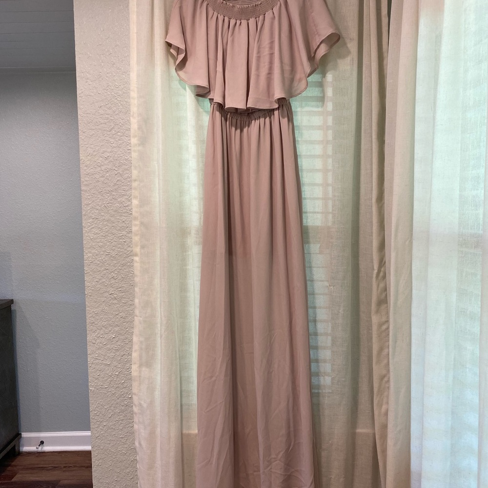 Show Me Your Mumu Crisp Hacienda Off Shoulder Maxi Dress, SZ M